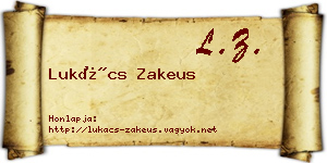 Lukács Zakeus névjegykártya