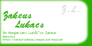 zakeus lukacs business card